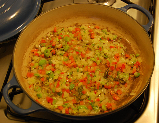 Base ingredients for a rich tomato sauce